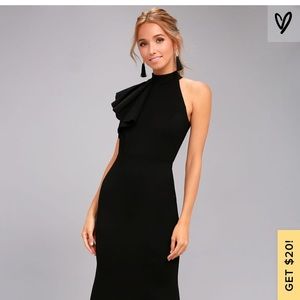 Lulus maxi one shoulder dress, black, size small